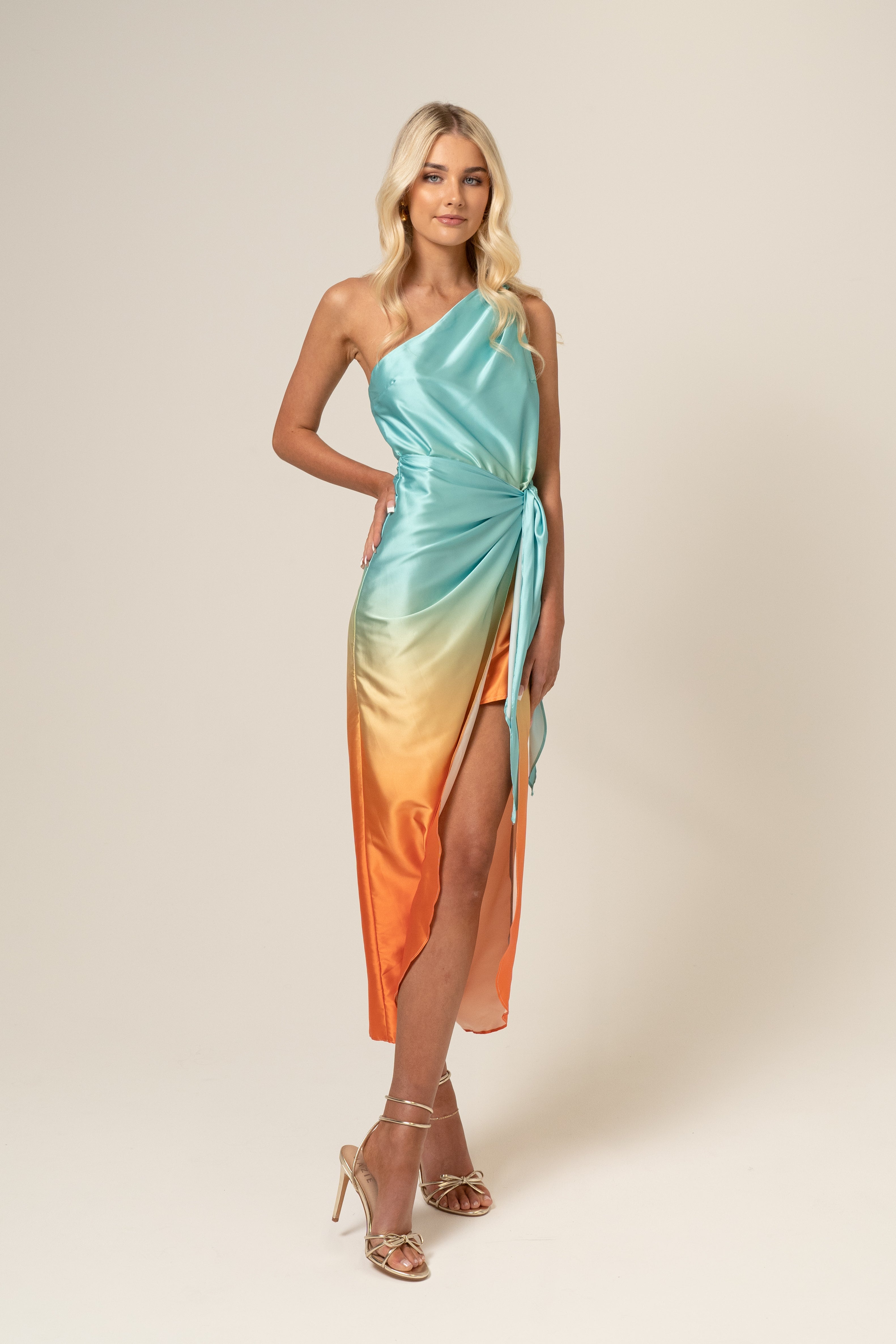 Sandrine One Shoulder Ombre Cocktail Dress