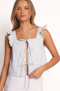 Fresca Tie Front Top - Light Blue