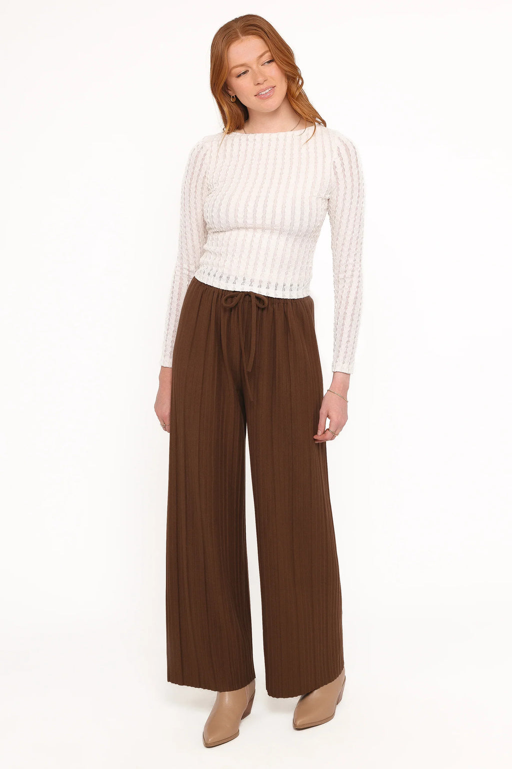 Bellatrix Textured Knit Top - Cream