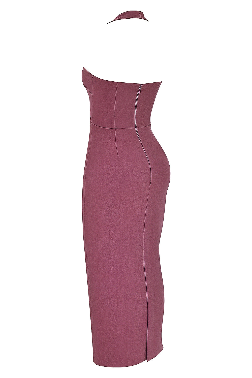 mulberry twill halter maxi dress