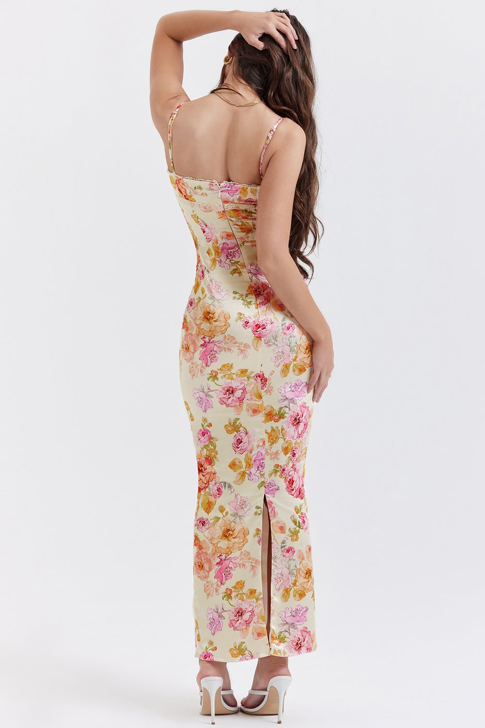 ivory floral maxi dress
