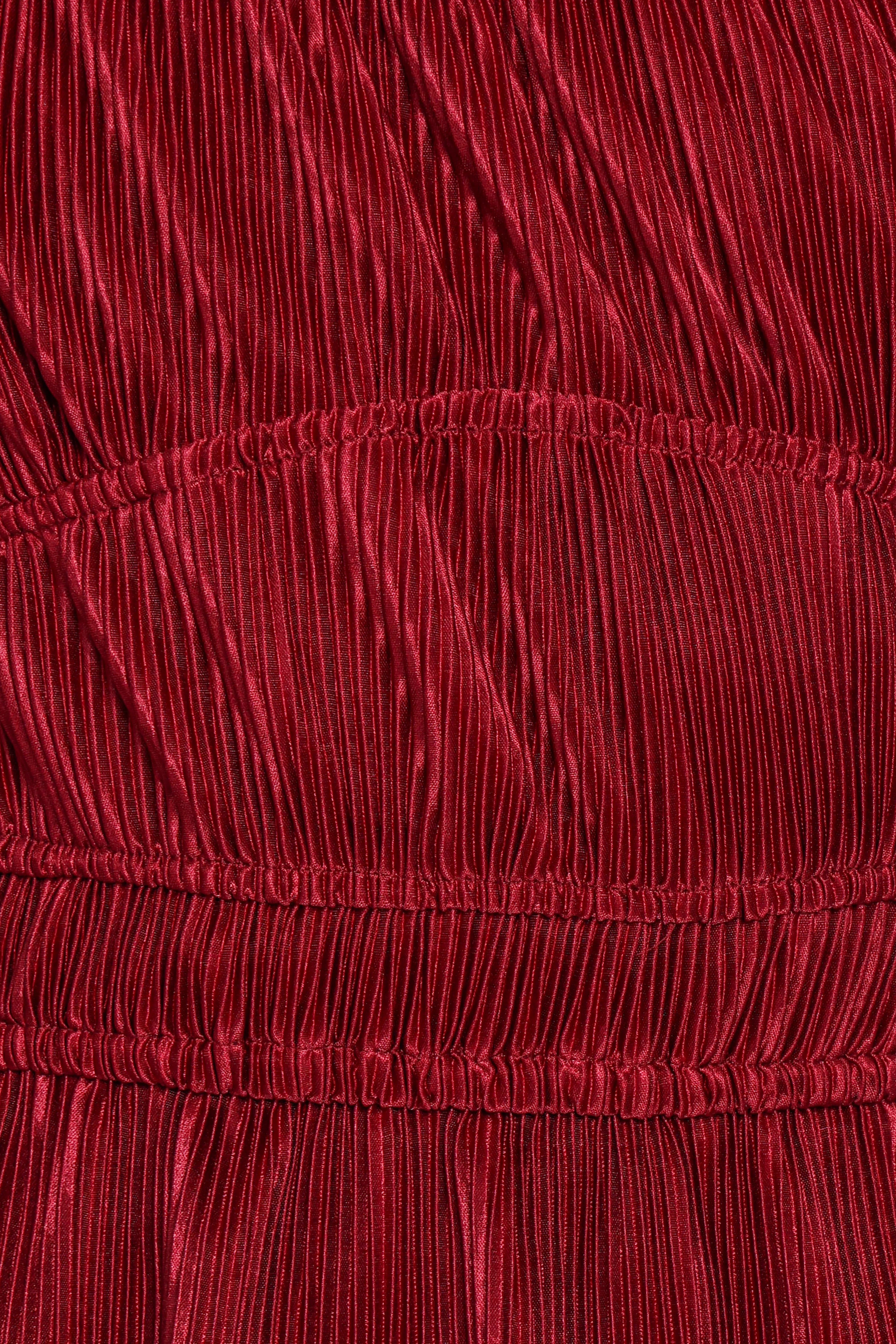 Ceppia Plisse Top - Burgundy