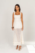 Emery Cream Knit Bodycon Fishtail Dress