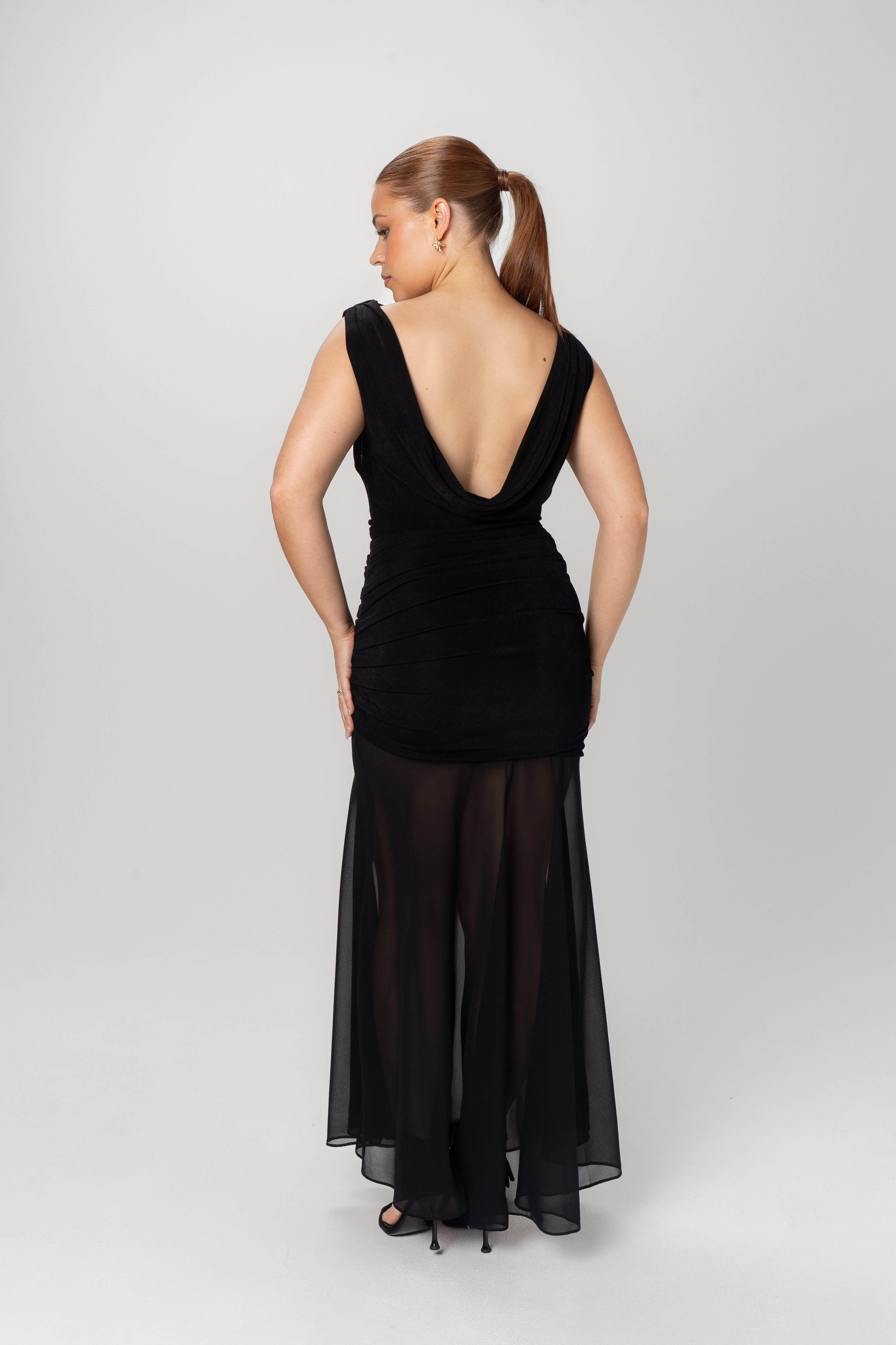 Leighton Cowl-Back Cocktail Dress