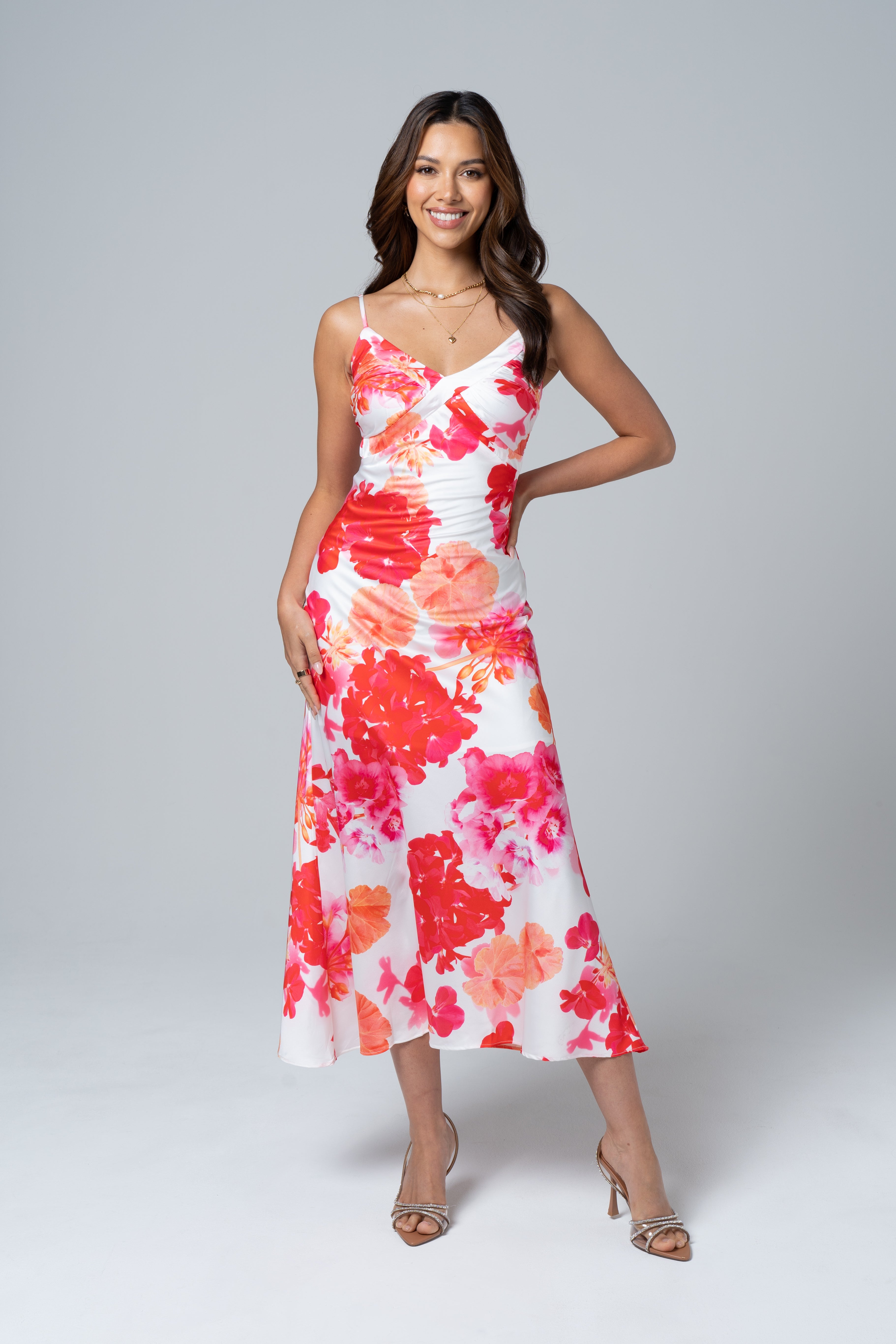 Luna Classic Satin Midi Dress