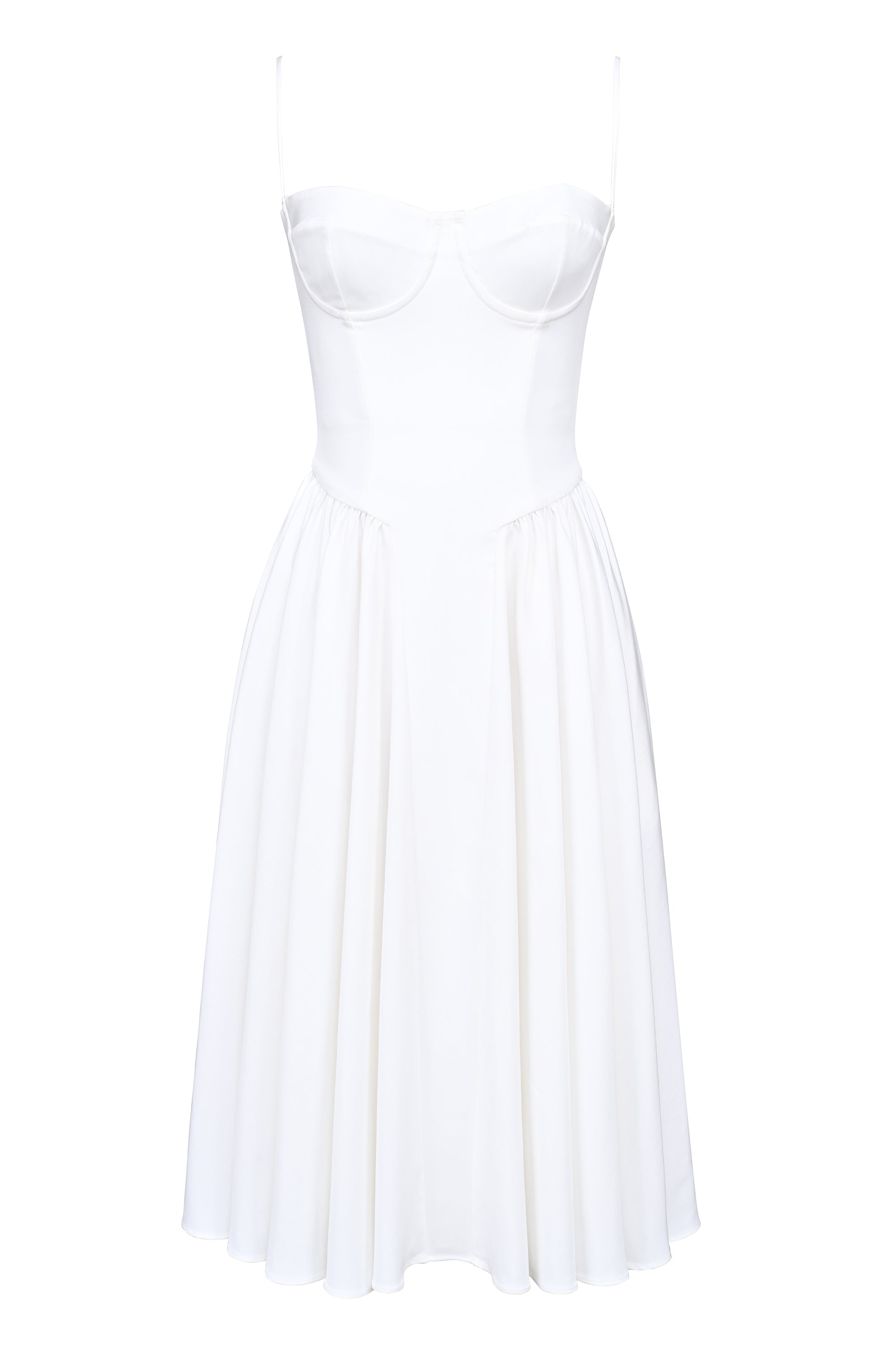white corset midi dress