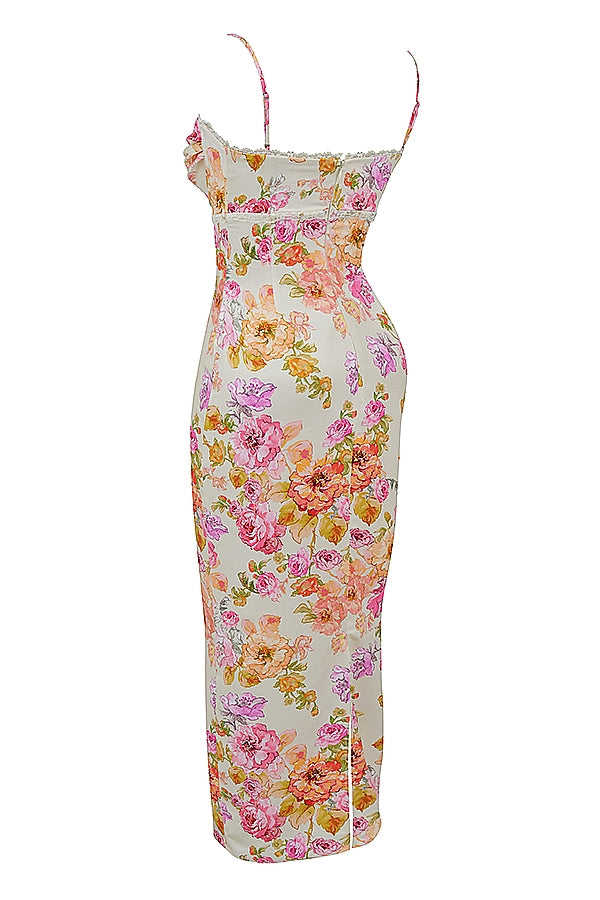 ivory floral maxi dress