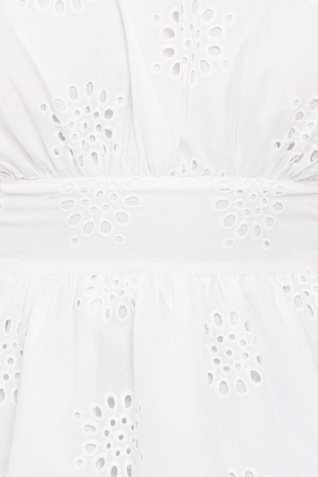 Carmel Tie Back Tunic Top - White Embroidery