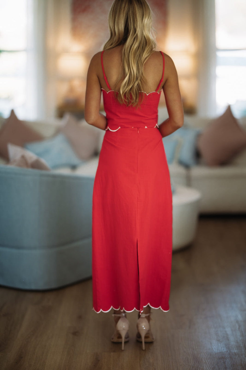 Scarlet Scallop Top  - Red