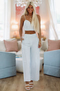 Waterscape Crop Top and Pant Set - Blue and White